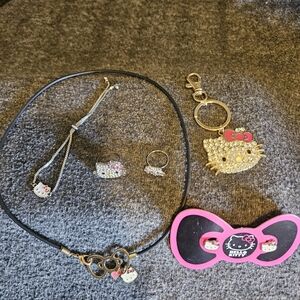 Hello Kitty Pink and Gold Girls Jewelry & Accessory Set